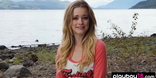 Cute naturalist teen prefers naked hiking and exploring