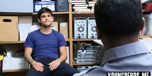 Straight perp detained and fucked by black LP Officer