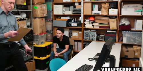 Young perp anal fucked by a dildo and LP officers cock