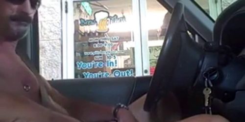 Str8 drive-thru with his dick out