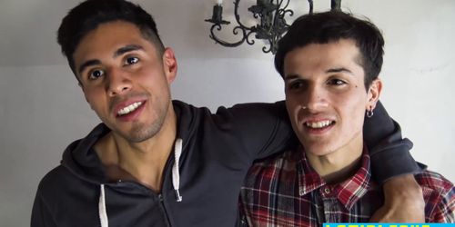 Latino offers cash and gets cock sucked by a gay couple