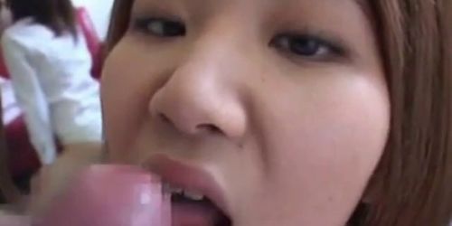 japanese girl takes a good facial