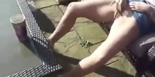 woman caught masturbating in the garden