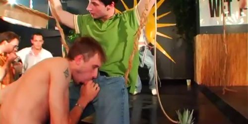 Gay orgy with hundred dudes