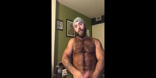 Hairy Lumberjack Shows Off his Cock  No Cum 