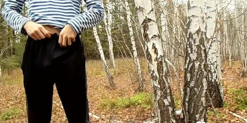 Stepmom takes a hard cock in the woods