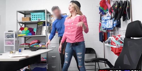 Crazy teen shoplifter Adira Allure drove the LP officer