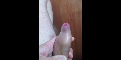 Long tight foreskin spiling cum