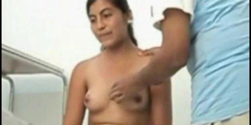 Hot girl showing her tits to doctor