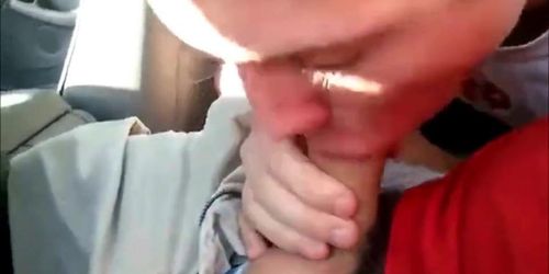 young twink sucks dick in car and swallows