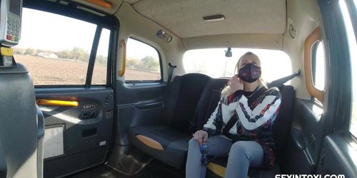 Sexy blonde widow got it hard in the taxi