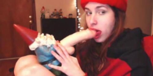 funny cam model sucks off a gnome