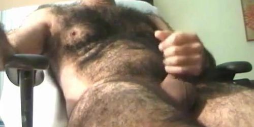 very hairy man cumming