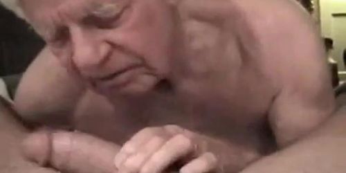 Gray haired grandpa suck huge cock and get it in his as