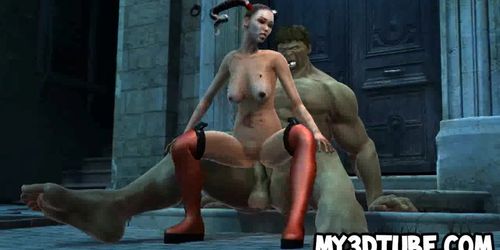 3D Harley Quinn fucked by the Incredible HUnk