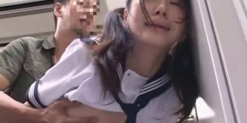 Brunette asian mouth fucked hard in school library