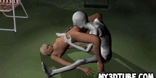 Hot 3D blonde gets licked and fucked by an alien