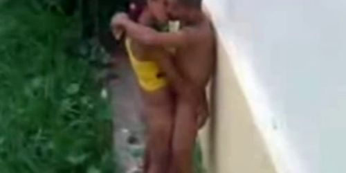 Brazilian Teen Fucking Outside On The Rain