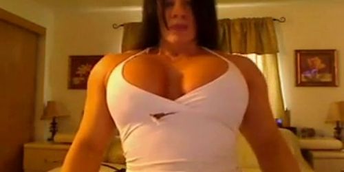 Muscular Girl Flashes Her Breasts