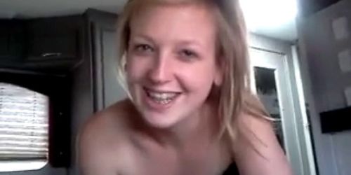 Blonde Girl Giving A Blowjob