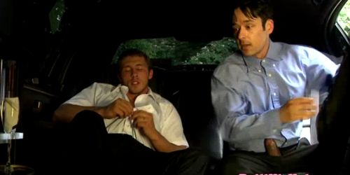 Cock hungry bottom sucks cock in limo
