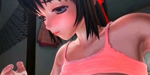 Super horny hentai girl nailing herself with a dildo