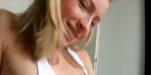 Cute Blonde Teen Gives Blowjob