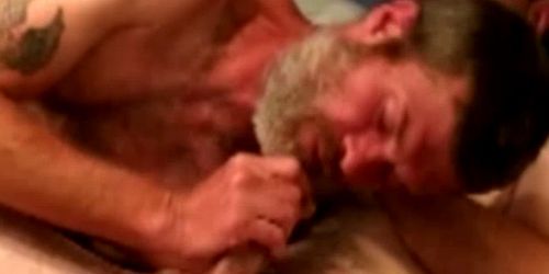 Amateuristic video of a hairy seniors having gay sex fo