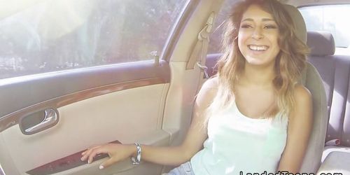 Huge tits amateur teen blowjob and fucking in car