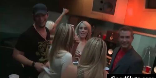 blonde raise glass for sex orgy