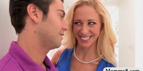 Stepmom Cherie Deville threesome session with teen coup