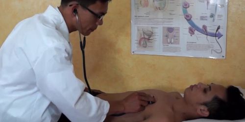 Enema fetish ethnic doctor stimulates clients ass