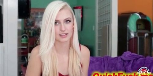 beautiful blonde girl gets creampie