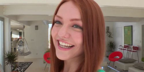 Adorable cockloving redhead fucked closeup