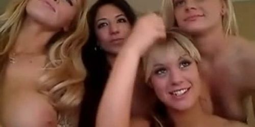 Crazy teen orgy on webcam