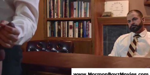 Older gay guys inspect naked young mormons ass
