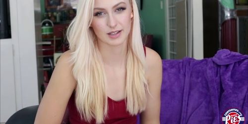 Super Skinny innocent blonde Alexa gets filled with cre