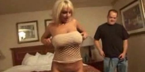 Beautiful blonde wife fuck interracial in hotel room