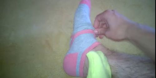 Cum on sweet yellow girl socks!!