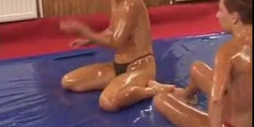 Lesbo Oil Wrestling 1