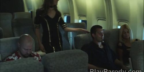 Horny pilot gets lucky with big booty blonde passenger