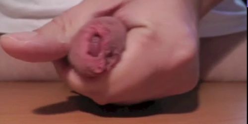 Long Foreskin Masturbation with Cumshot