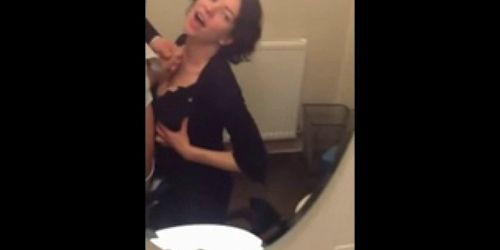 Wife sucking in public toilet