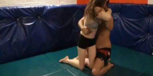 tough brunette makes tap out her weak contender