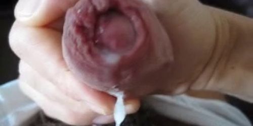 Close up wank with foreskin play