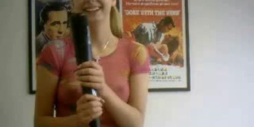 Blonde Fucks Baseball Bat