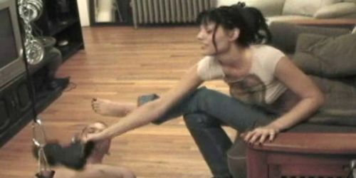 Femdom -Weight Training Humiliation Bondage Ballbusting