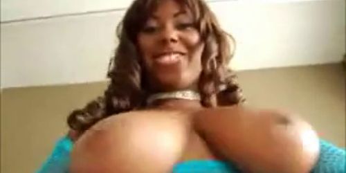 Black Babe with Huge Tits - Titfuck and Blowjob