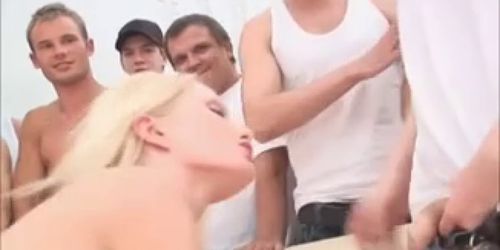 50 Man Gangbang Hot Blonde