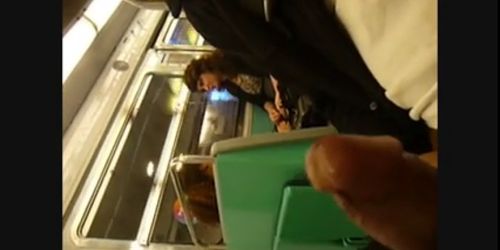 Wanking and flashing in the subway